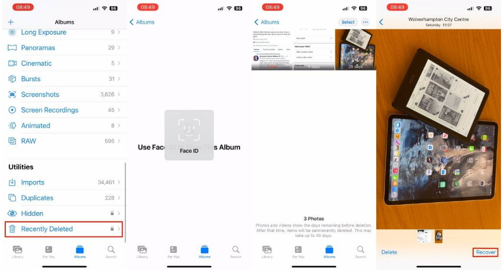 东城街道苹果14维修分享 iPhone14 上恢复已删除的照片 