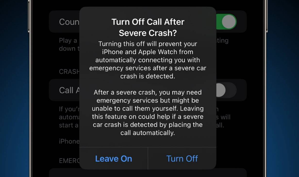 东城街道苹果14维修分享 iPhone 14 和 Apple Watch 上关闭崩溃检测 